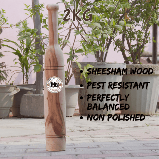 2Kg Mugdar Sheesham Wood by Mugdarbaaj with pest-resistant, non-polished finish, and balanced design for fitness workouts.